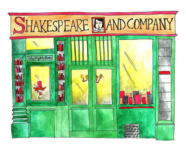 Art Art Print featuring the painting Shakespeare and Company by Anna Elkins