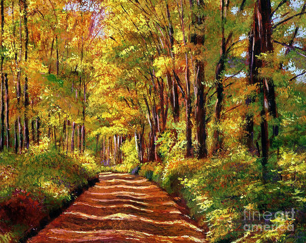 Autumn Art Print featuring the painting Silence is Golden by David Lloyd Glover