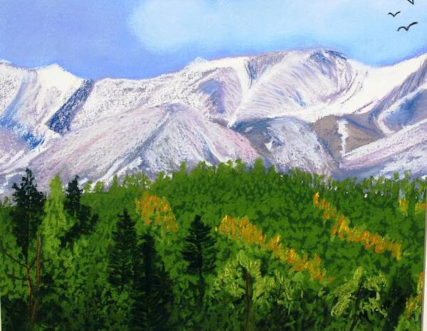 Landscape Art Print featuring the pastel Silverton View by Michele Turney