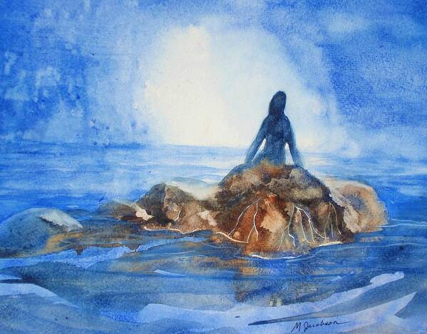 Mermaid Art Print featuring the painting Siren Song by Marilyn Jacobson