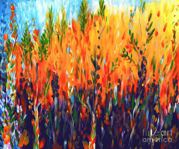  Fire Art Print featuring the painting Sizzlescape by Holly Carmichael