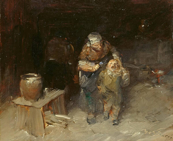 Wilhelm Busch Art Print featuring the painting Small But Stubborn, The Unruly by Wilhelm Busch