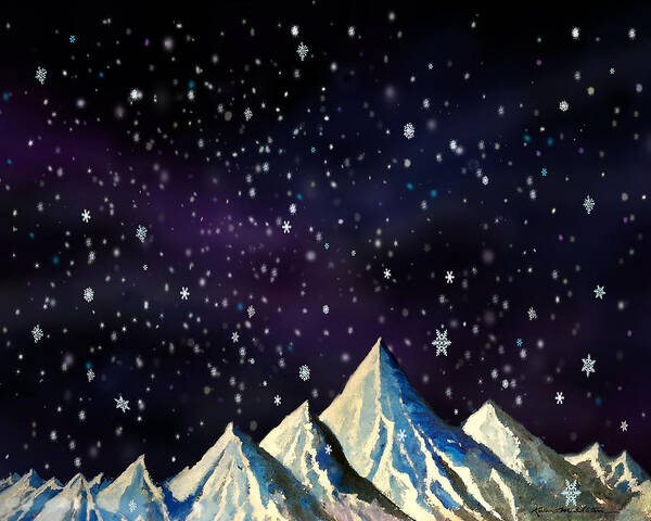 Star Art Print featuring the digital art Snowfakes by Kevin Middleton