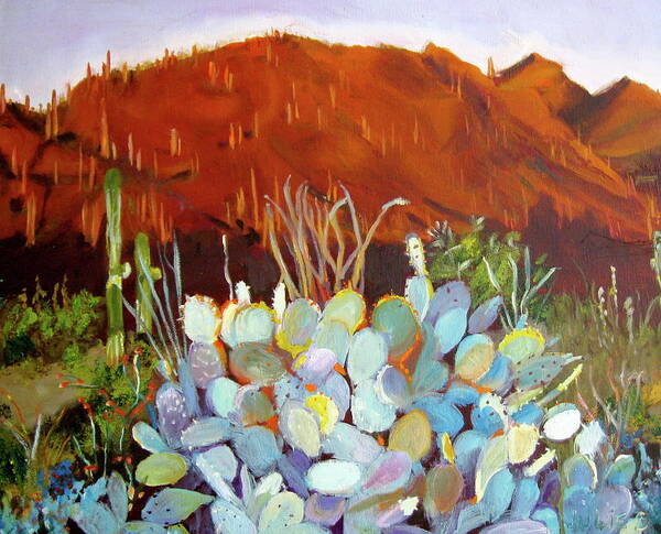 Sunset Art Print featuring the painting Sonoran Sunset by Julie Todd-Cundiff