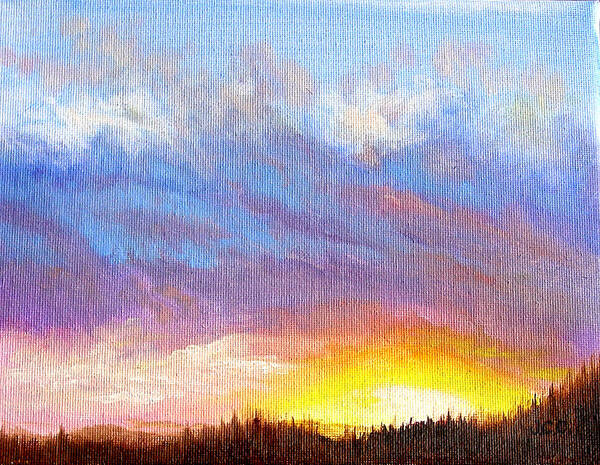 Landscape Art Print featuring the painting Southern Sunset by JoAnne Castelli-Castor