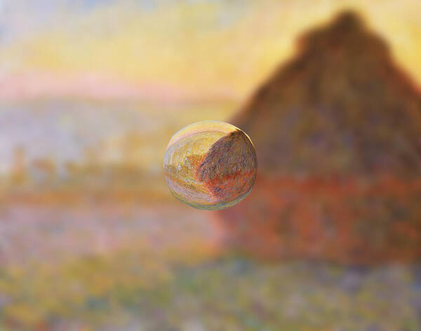 Abstract In The Living Room Art Print featuring the digital art Sphere 5 Monet by David Bridburg