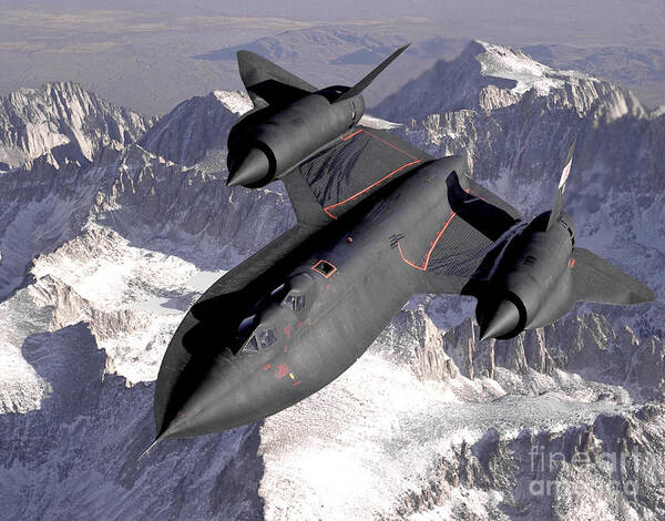 Science Art Print featuring the photograph SR-71 Blackbird 1990s by NASA Science Source