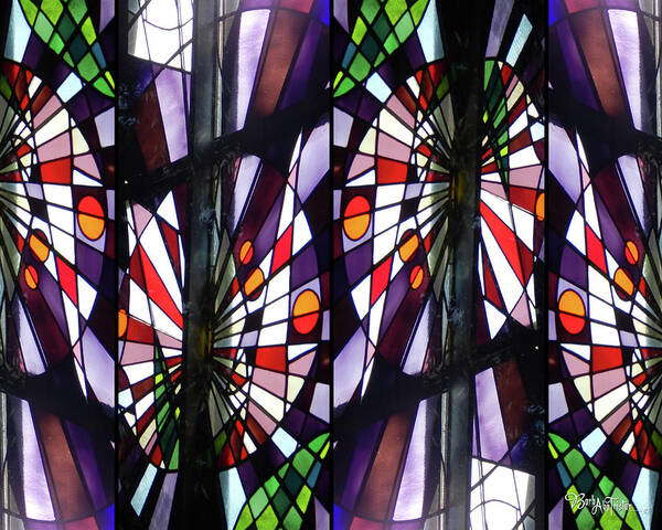 God Art Print featuring the photograph Stained Glass #4722 Abstract Design 1a by Barbara Tristan
