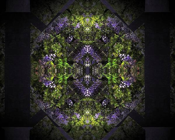 Abstract Flowers Art Print featuring the photograph Stained Glass Wysteria Abstract by Rene Crystal