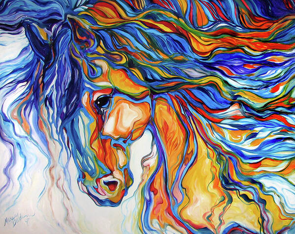 Equine Art Print featuring the painting STALLION SOUTHWEST by M BALDWIN by Marcia Baldwin