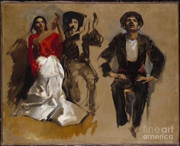 John Singer Sargent Art Print featuring the painting Study for Seated Figures for El Jaleo by MotionAge Designs