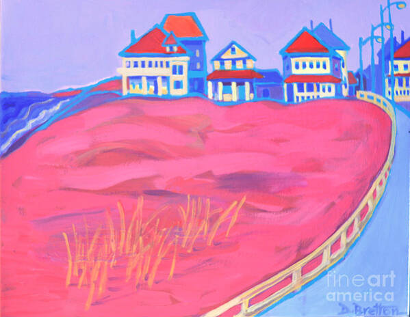 Beach Art Print featuring the painting Summer Porches Hampton Beach by Debra Bretton Robinson