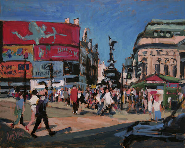 England Art Print featuring the painting Sunny Piccadilly by Nop Briex