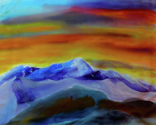 Sunset Art Print featuring the painting Sunset by Mary Gorman