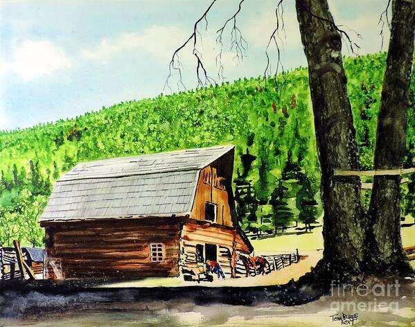 Wyoming Art Print featuring the painting That Barn From That Movie by Tom Riggs