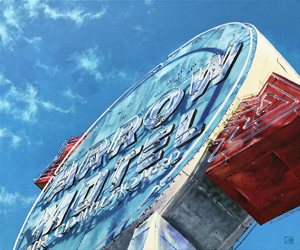 Painting Art Print featuring the painting The Arrow Motel by Lisa Tennant