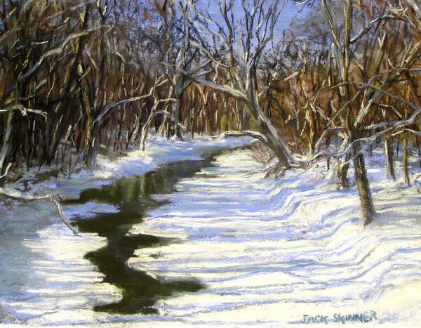 Assabet River Art Print featuring the painting The Assabet River in winter by Jack Skinner