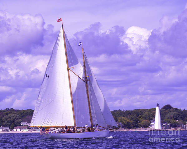 Amistad Art Print featuring the photograph The Brilliant Sails Into New London by Joe Geraci