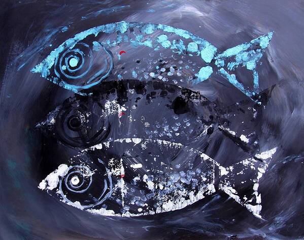 Fish Art Print featuring the painting The End of This is Near by J Vincent Scarpace