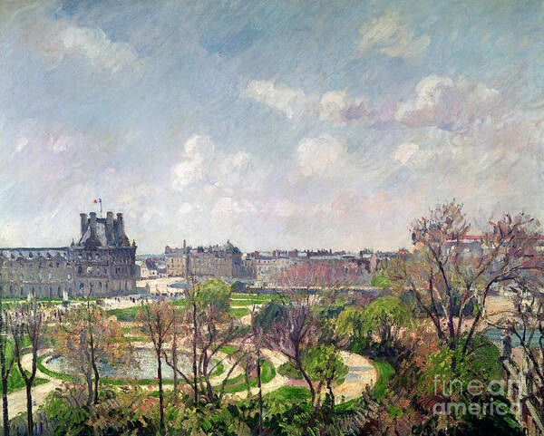 The Art Print featuring the painting The Garden of the Tuileries by Camille Pissarro