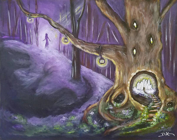 Magic Art Print featuring the painting The Hollow Tree by Diana Haronis