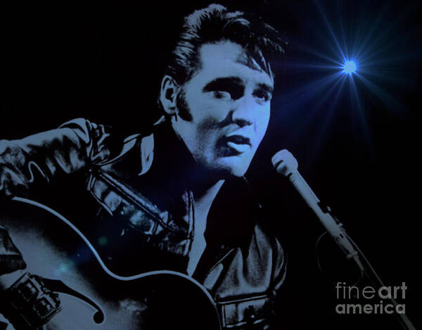 Elvis Art Print featuring the photograph The KING Rocks On by Al Bourassa