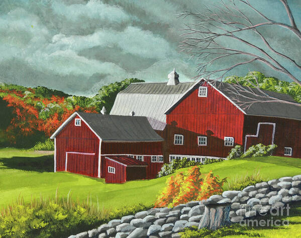 Barn Painting Art Print featuring the painting The Light After The Storm by Charlotte Blanchard