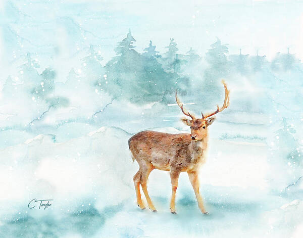 Reindeer Art Print featuring the painting The Magic of Winter by Colleen Taylor