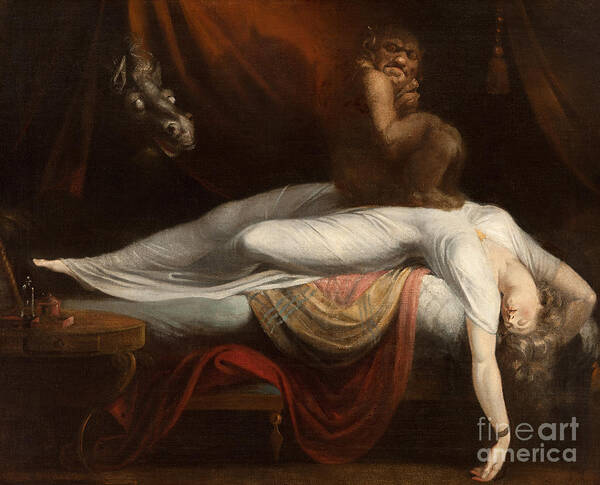 The Art Print featuring the painting The Nightmare by Henry Fuseli