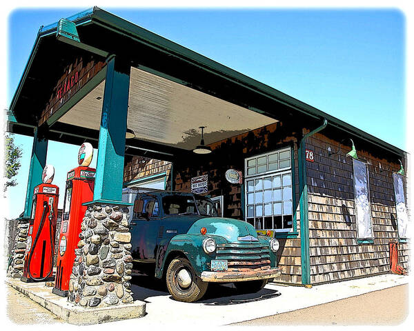 Old Gas Station Art Print featuring the photograph The Old Texaco Station by Steve McKinzie