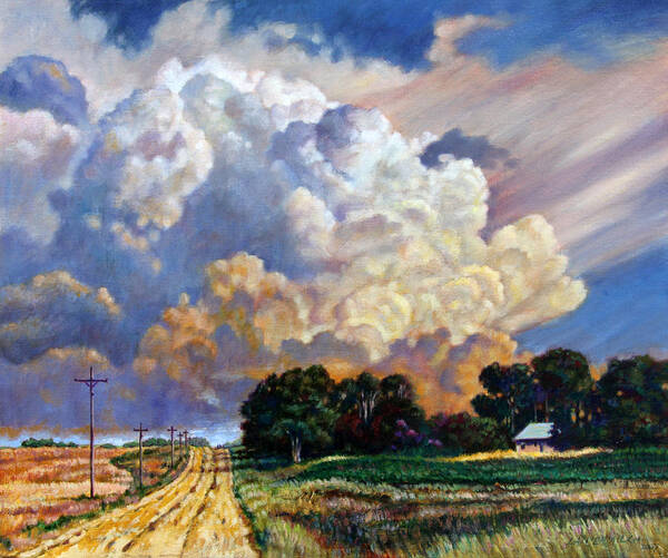 Landscape Art Print featuring the painting The Road Home by John Lautermilch