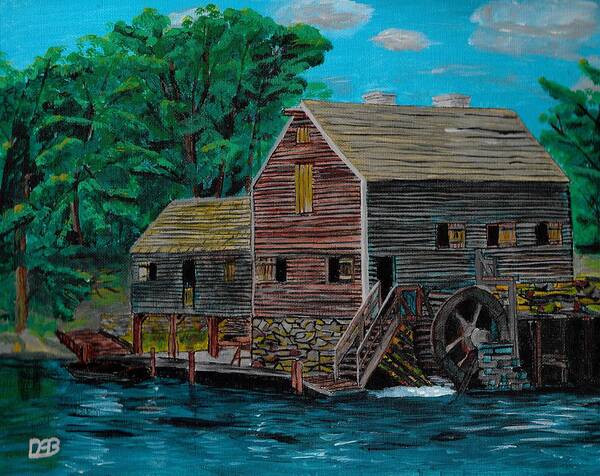 Water Art Print featuring the painting The Water Mill by David Bigelow