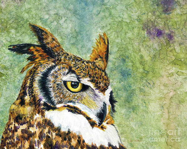 Great Horned Owl Art Print featuring the painting The Who by Jan Killian