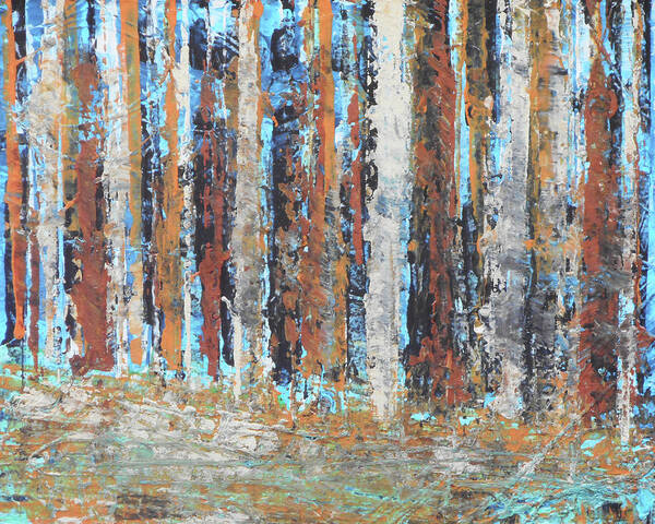 Woods Art Print featuring the painting Thick Forest by Rhodes Rumsey