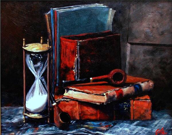Still Life Painting Art Print featuring the painting Time and Old Friends by Jim Gola