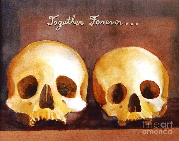 Momento Mori Art Print featuring the painting Together Forever by Petra Burgmann