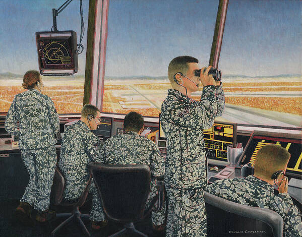 Air Force Art Print featuring the painting Tower Crew by Douglas Castleman