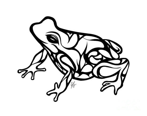 Frog Art Print featuring the digital art Tribal Ribbet by JamieLynn Warber