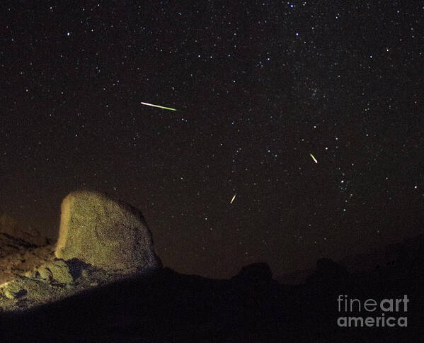 Trona Art Print featuring the photograph Trona Pinnacles Perseids Meteor Shower by Mark Jackson