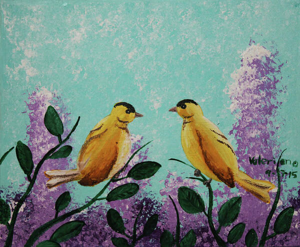 Acrylic Art Print featuring the photograph Two Chickadees standing on branches by Martin Valeriano