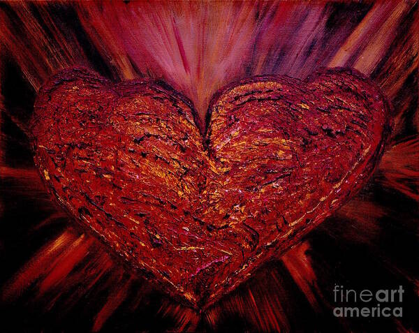 Abstract-painting Art Print featuring the painting Two Hearts Become One Heart by Catalina Walker