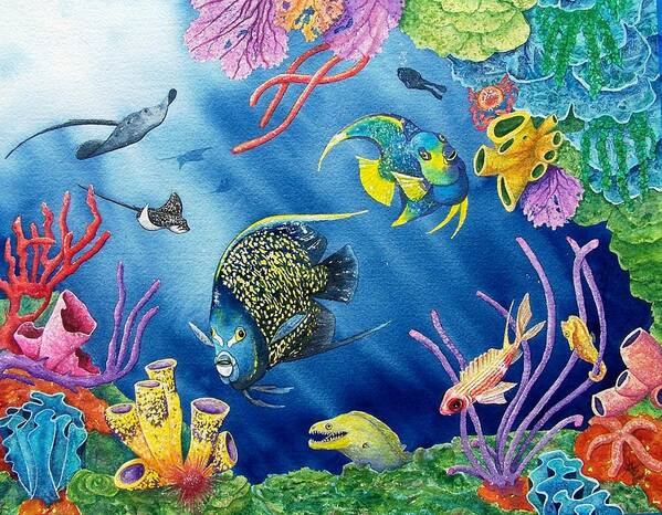 Undersea Art Print featuring the painting Undersea Garden by Gale Cochran-Smith