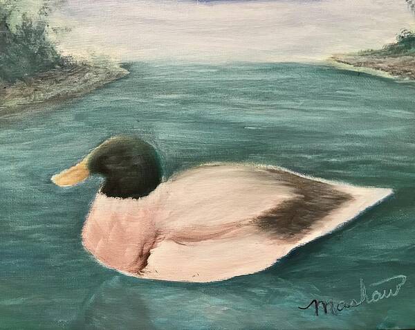  Art Print featuring the painting Quack, Quack by Sheila Mashaw