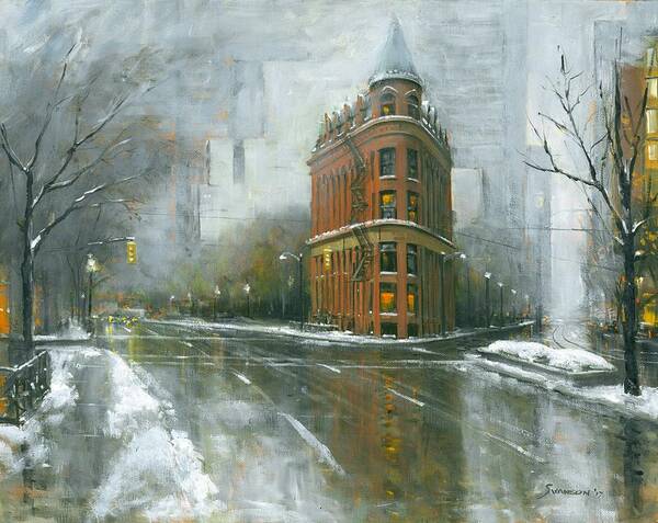 Toronto Art Print featuring the painting Urban Winter by Michael Swanson