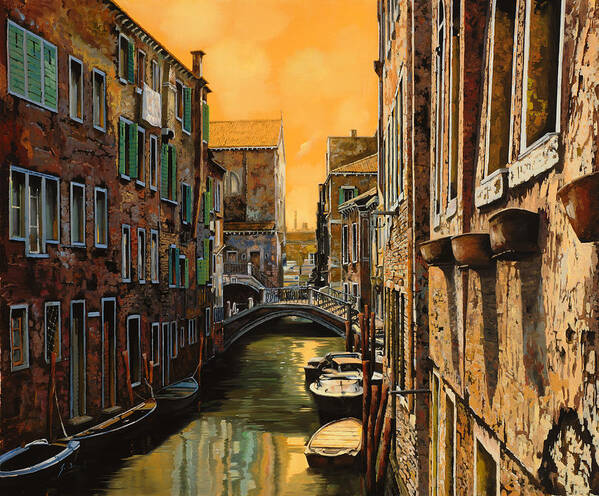 Venice Art Print featuring the painting Venezia Al Tramonto by Guido Borelli