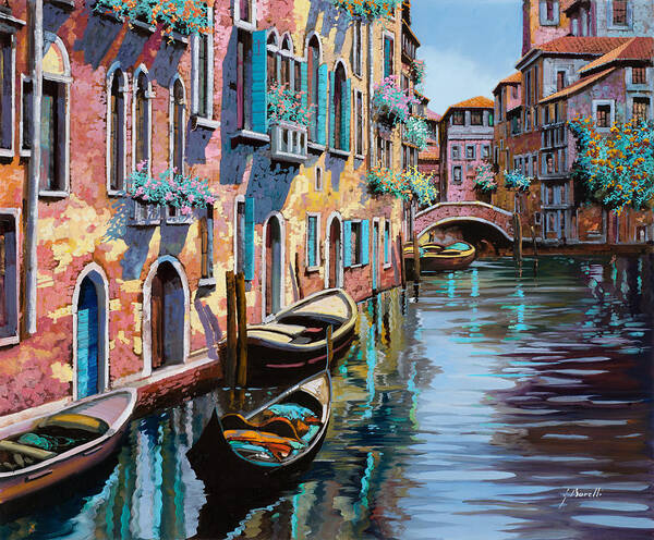 Venice Art Print featuring the painting Venezia Tutta Rosa by Guido Borelli