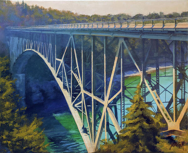 Bridge Art Print featuring the painting Verde Go by Jennifer McGill