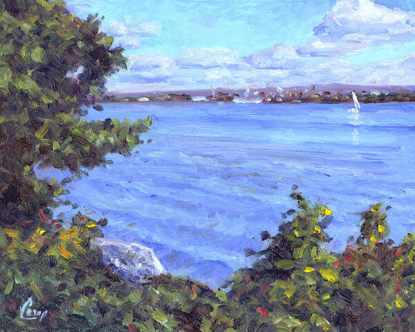 Erie Art Print featuring the painting View of Erie by Michael Camp