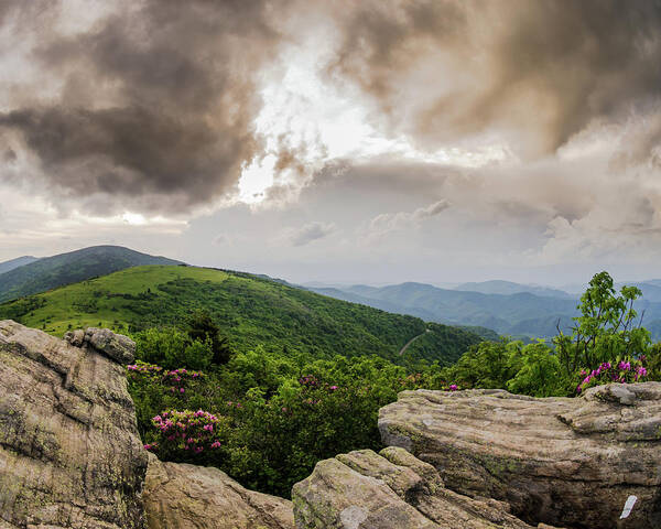 Adventure Art Print featuring the photograph View of Round Bald from Rocks on Jane Bald by Kelly VanDellen