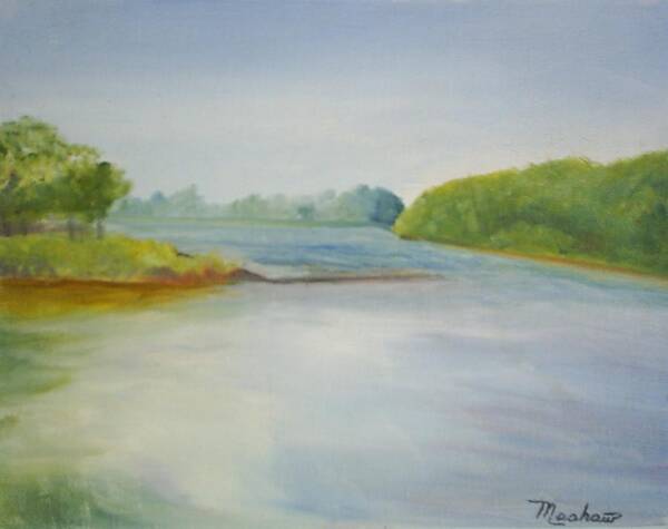 Delaware River Art Print featuring the painting View of the Delaware by Sheila Mashaw